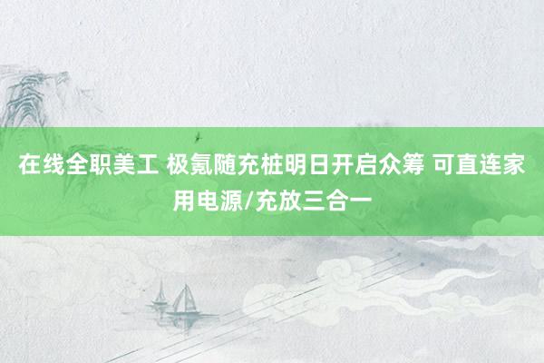 在线全职美工 极氪随充桩明日开启众筹 可直连家用电源/充放三合一